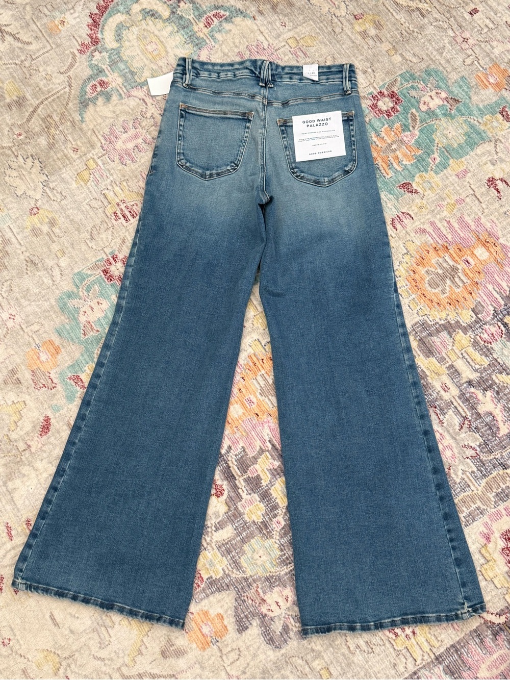 NWT Good American Soft Tech Good Waist Palazzo Jeans 10 / 30 - 33.5” inseam - Picture 3 of 8